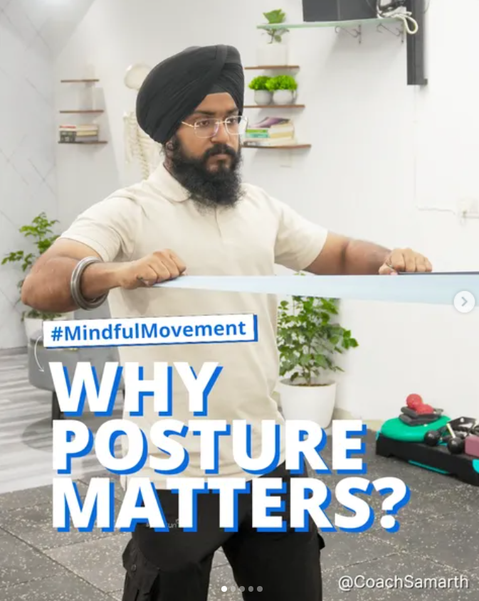 Coach Samarth teaching why posture matters